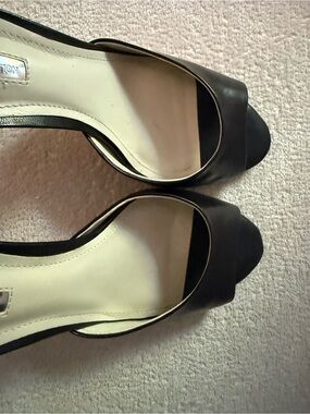 BCBGeneration Black Open-Toe Heels